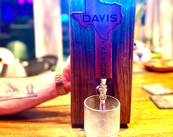 Add Your State Custom Mahogany Tap Handle: Personalized USA Beer Tap Hometown Pride
