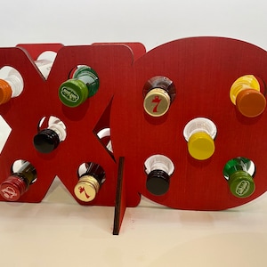 Valentine&#39;s Day XO Mini Bottle Rack | Countdown Calendar 10-Bottles | Mini Liquor 50ml Bottle Display | Unique Valentine&#39;s Day Adult Gift