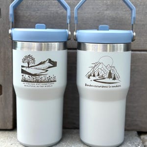Stanley IceFlow Engraved 20 oz IceFlow Flip Straw Kids Water Bottle Personalized Flip Ice Flow Tumbler Travel Cup Engraved NOT Stickers