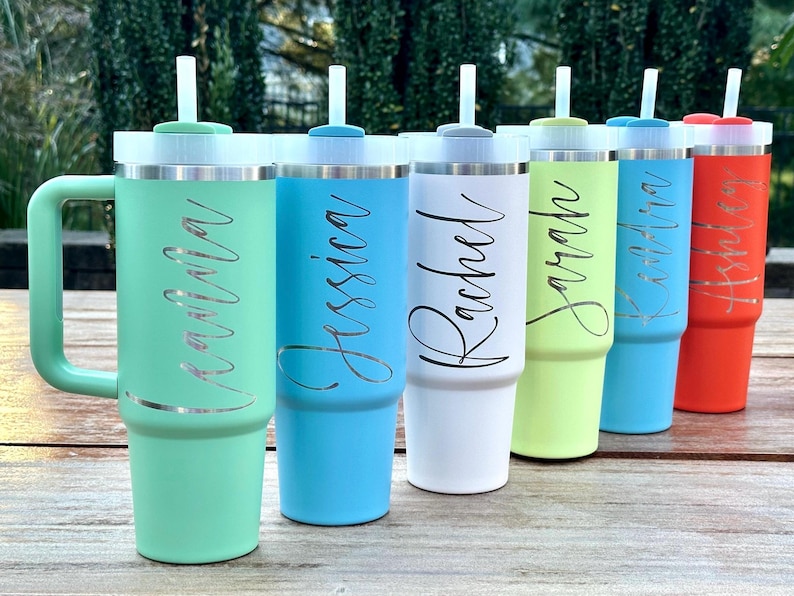 Stanley Quencher Engraved 40 Oz Tumbler Travel Cup Dishwasher Safe