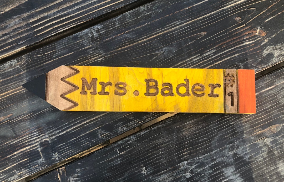 Unique Teacher Gift - Carved Pencil Name Plate | Unique Gift for ...