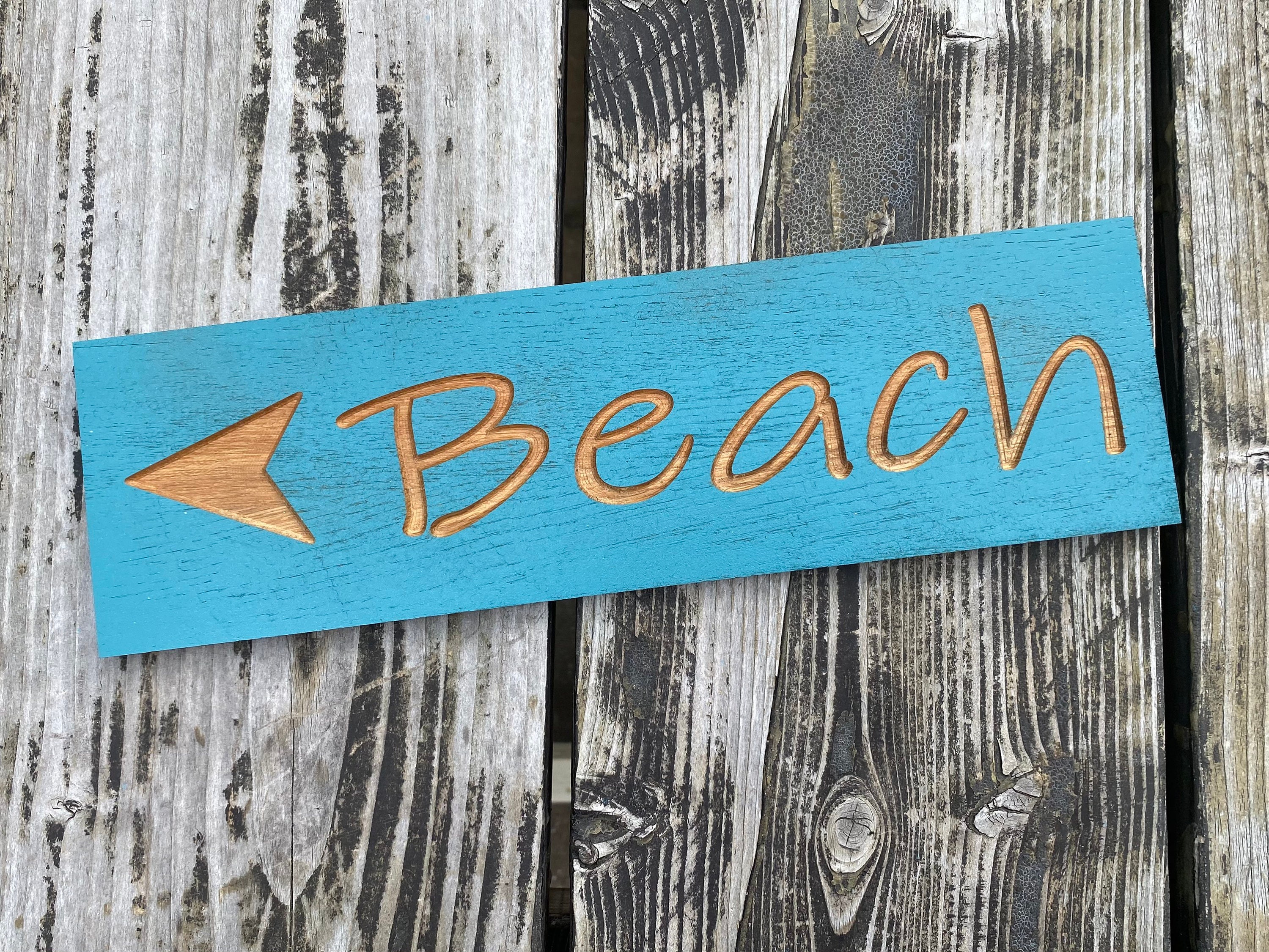 Beach Arrow Wall Sign | Which Way To The Beach Directional Arrow