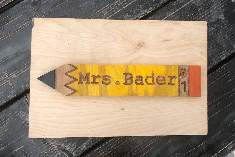 Unique Teacher Gift - Carved Pencil Name Plate | Unique Gift for ...