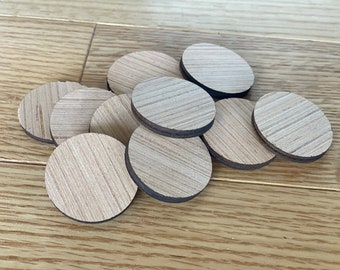 Unfinished Wooden Coins | 1.5” or 1” Wooden Circle Shape Wood Round | Craft DIY