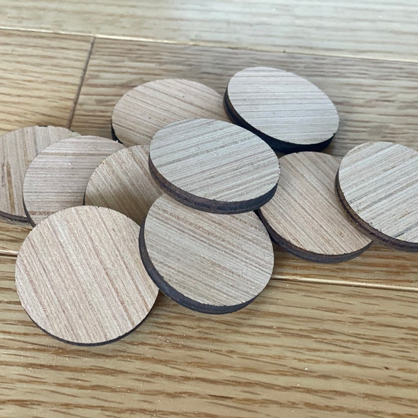 Unfinished Wooden Coins | 1.5” or 1” Wooden Circle Shape Wood Round | Craft DIY