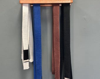 Custom Martial Arts Belt Rack • Personalized Jiu Jitsu Belt Display