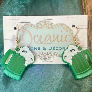 Beer Mug Earrings | St. Patrick’s Day Earring Set Jewelry | Beerings!