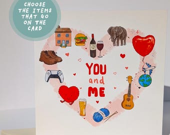Personalised Anniversary Card - Choose Your Favourite Things