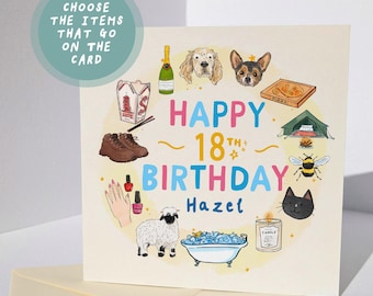 Personalised 18th Birthday Card - Choose Their Favourite Things