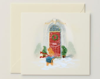 Rabbit's Winter Walk - Christmas Greeting Card