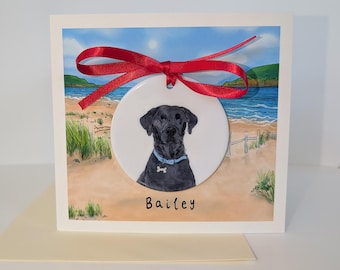 Custom pet portrait greeting card, sympathy, birthday, dog lover, memorial