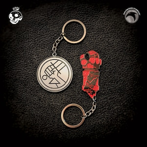 Hellboy Right Hand of Doom & BPRD Logo key chain set
