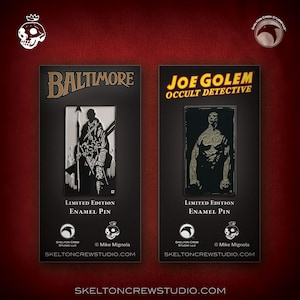 Juego de pines esmaltados Lord Baltimore & Joe Golem de edición limitada