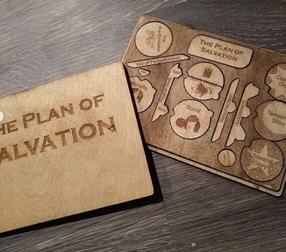 Plan of Salvation Wood Puzzle Missionary, Family Home Evening, Sunday School Lesson, Teaching