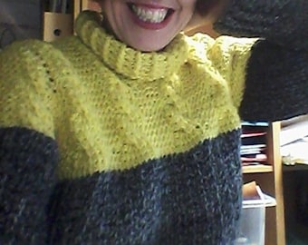 Tunisian Cable and Rib Sweater
