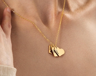 Personalized Heart Jewelry Birthday Gift for Her Name Engraved Heart Necklace Friendship Unique Jewelry Meaningful Gift for Mom