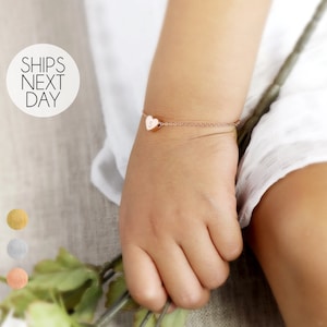 Initial Bracelet for Baby Girl Toddler Initial Heart Charm Flower Girl Personalized Bracelet Birthday Gift for Baby Gifts and Kids