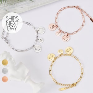 Benutzerdefinierte Zustand Charme Paperclip Armband für Fern Freundschaft Einzigartige Geburtstagsgeschenk für Sie Personalisierte Bester Freund Schmuck Geschenke