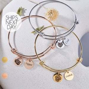 Pet Memorial Bracelet Personalized Jewelry Gifts Pet Lover Gift for Her Minimalist Bracelet Custom Pet Portrait Memento Pet Loss