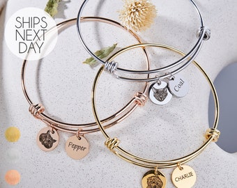 Pet Memorial Bracelet Personalized Jewelry Gifts Pet Lover Gift for Her Minimalist Bracelet Custom Pet Portrait Memento Pet Loss