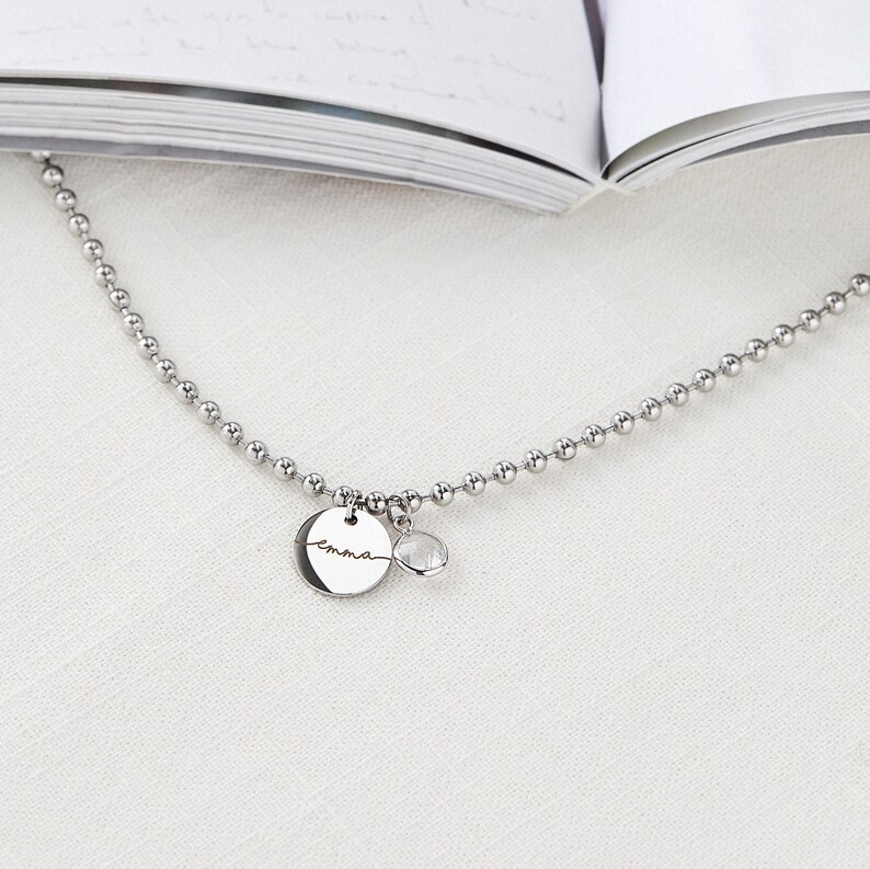 Baby Girl Birthstone Necklace Personalized Jewelry for Her Etsy
