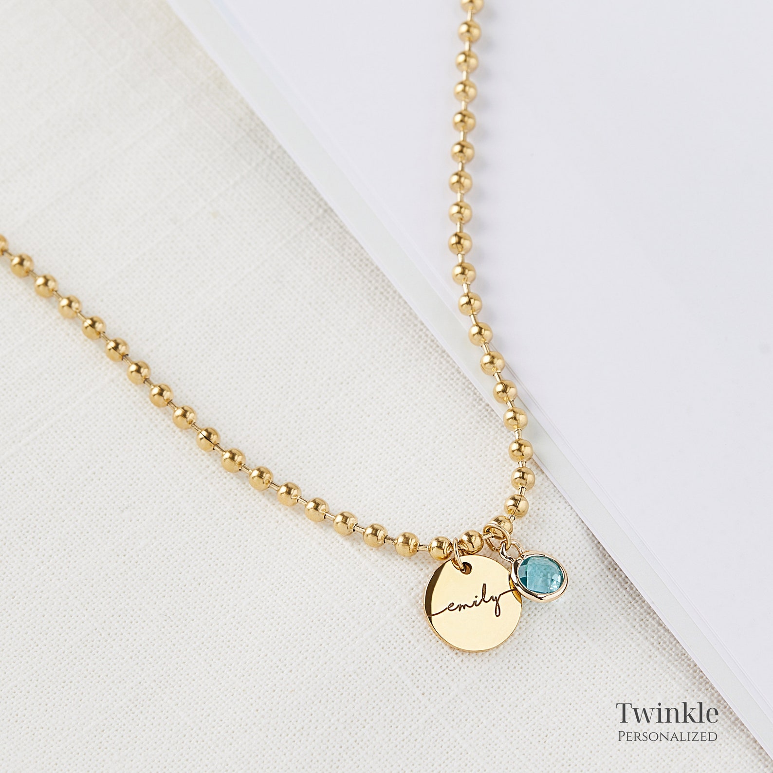 Baby Girl Birthstone Necklace Personalized Jewelry for Toddler Etsy