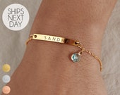 Birthstone Bracelet for Women Personalized Jewelry for Her Engraved Name Friendship Bracelets Custom Chiristmas Gifts Cyber Monday -2BR-BS