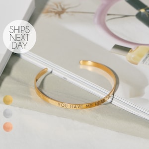 Custom Dainty Cuff Bracelet For Women Best Gift Friendship Gift for Her Personalized Bridesmaid Gift Bracelet for Mom Bracelet Bangle Name