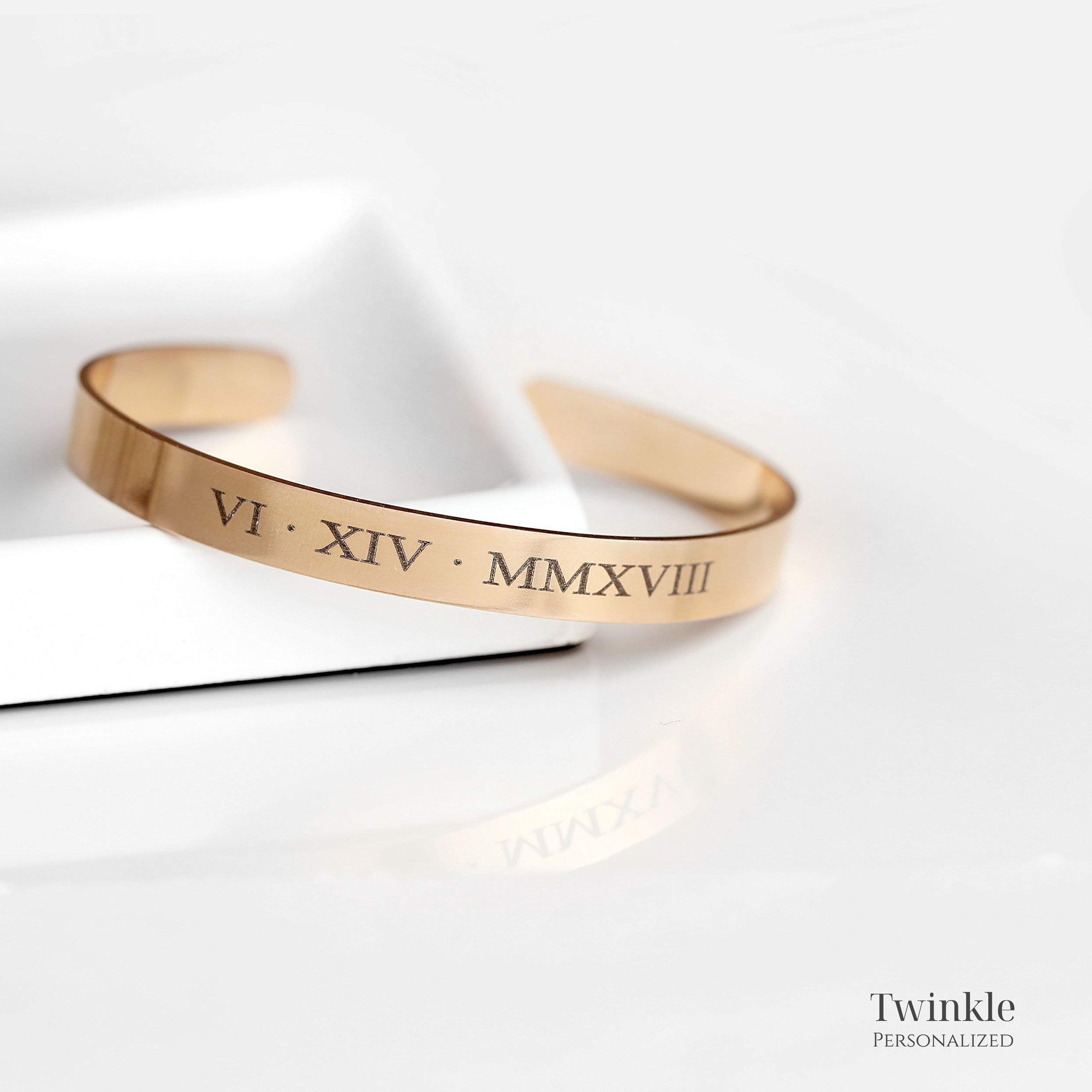 Personalized Cuff Bracelet for Women Custom Inspiration Engraved Bracelet Bridesmaids Gift For Her Gold Bangle Bracelet Wedding Jewelry