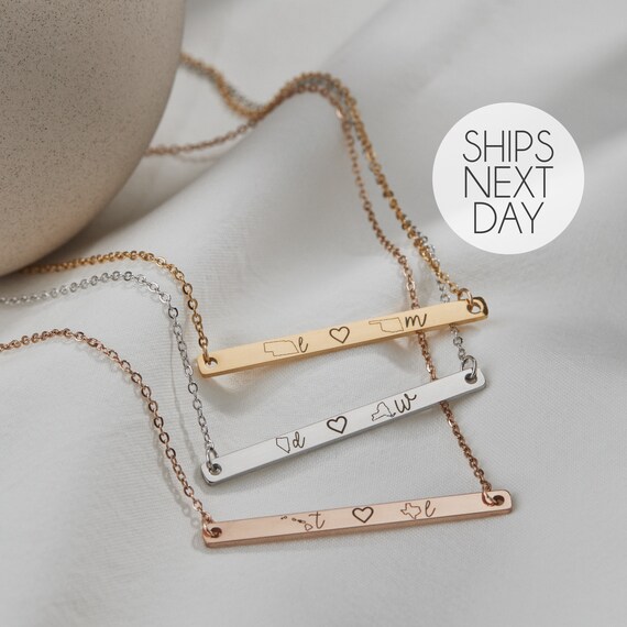 Long Distance State Necklace Best 