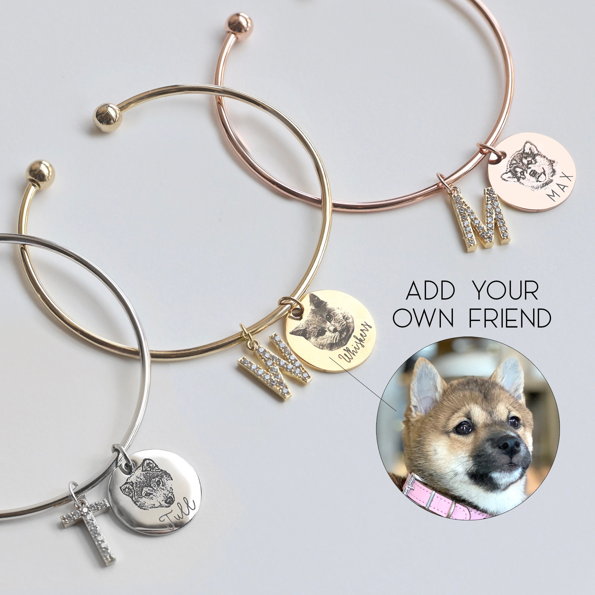 Custom Pet Portrait Pet Bracelet Women Dog Bracelet Dog Etsy