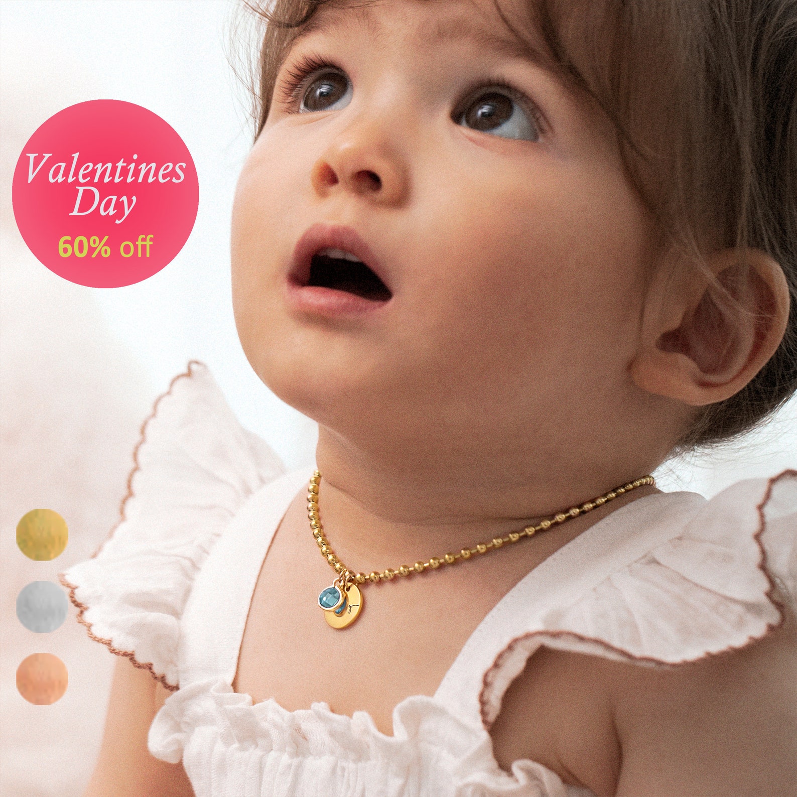 Baby Girl Birthstone Necklace Personalized Jewelry for Her Etsy