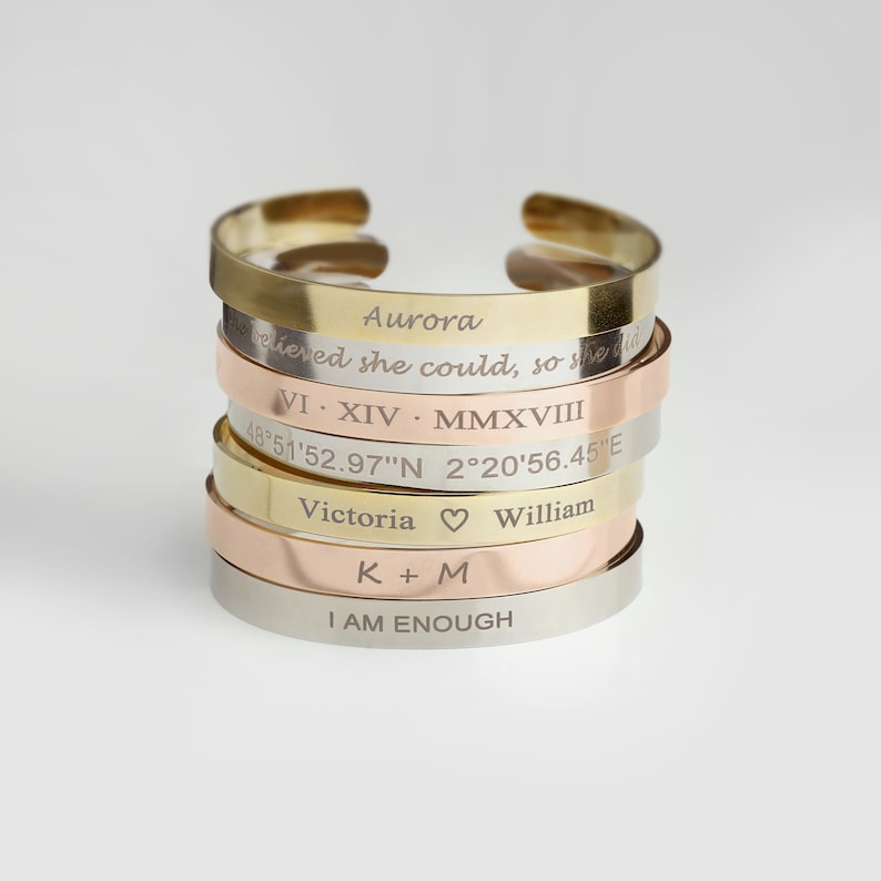 Personalized Bracelet for Women Engraved Bracelet Personalized Etsy
