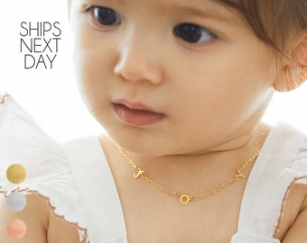 Baby Name Necklace for Girls Personalized Gift for Toddler Girl Letter Necklace for Litte Girl Kids Unique Jewelry Custom 1st Birthday Gift