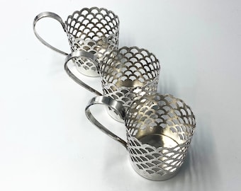 Antique Silver Plate Mappin & Webb Glass Holders