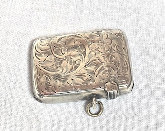 hill shenstone cigarette case Vintage Hill Shenstone Chrome Square Cigarette Case