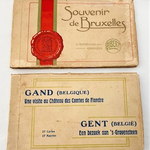 Antique Souvenir Postcard Books of Bruxelles and Gent in Belgium