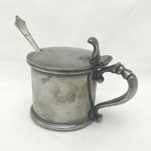 Antique James Dixon Pewter Mustard Pot Harrods Circa 1890