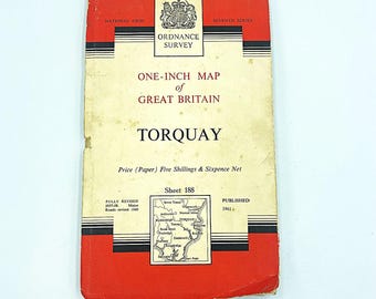 Vintage Ordnance Survey Map of Torquay 1961  Sheet 188