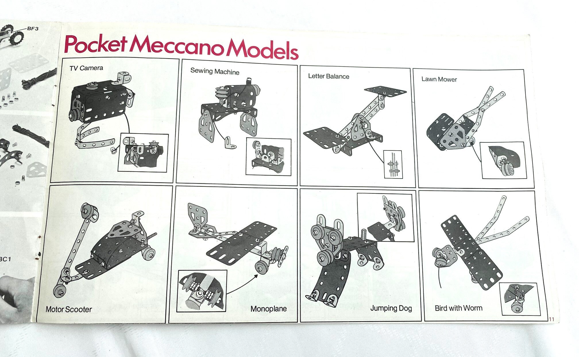 Meccano Hélicoptère Vintage Manuels Instructions Pièces Multiples