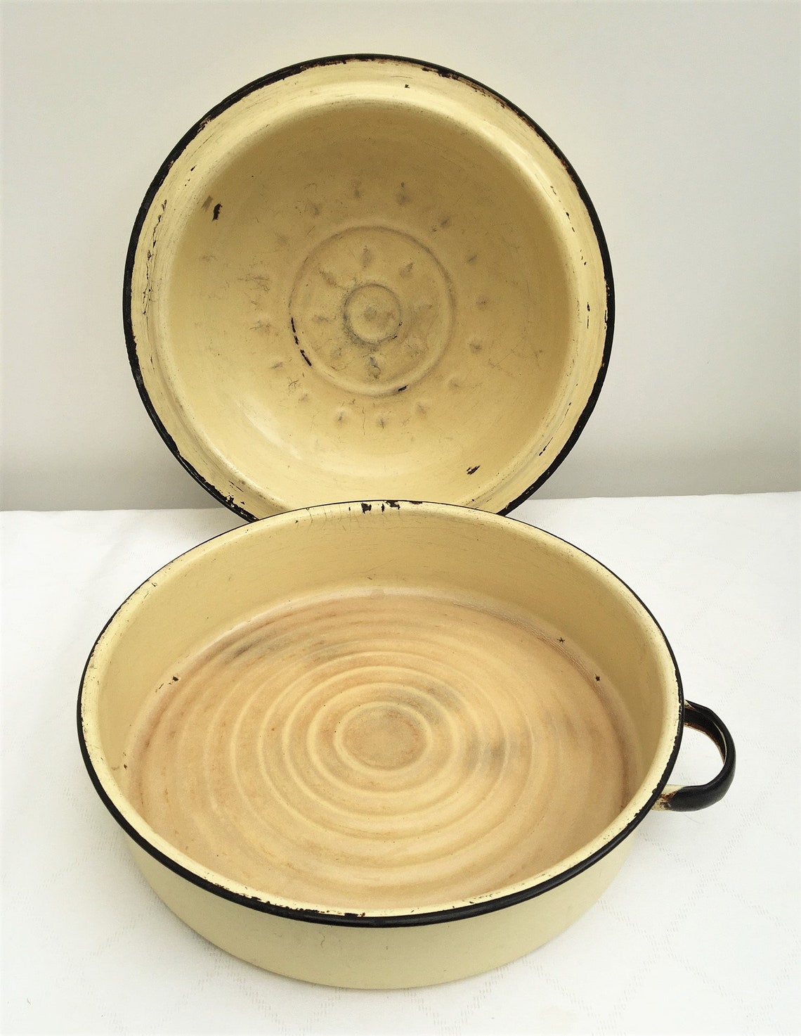 Vintage Enamel Roasting Tin with Lid Etsy