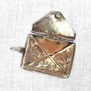 Edwardian Antique Silver Stamp Holder Envelope Charm