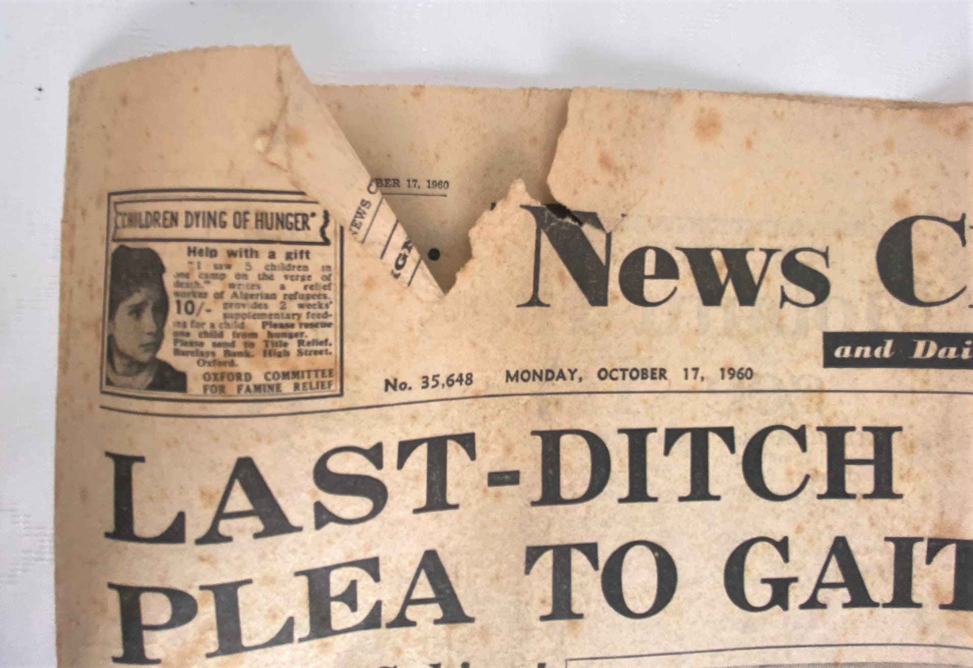 Vintage Archive News Chronicle Monday 17th October 1960 - Etsy