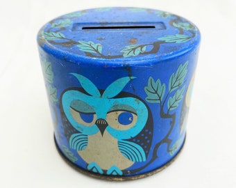 Vintage Wise Owl Moneybox Melroses Tea Tin