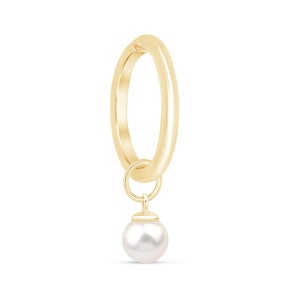 Pearl Dangle Charm Earring - Dangle Hoop - Elegant Womens Jewelry Gift