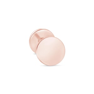 Solid 14k Rose Gold Dot Stud Earring – Threaded Flat Back Conch Helix Tragus Jewelry