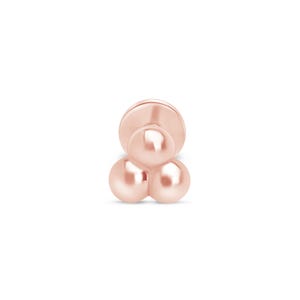 Second Lobe Ball Rose Gold Flat Back Earring, Simple Piercing Stud, Cartilage Flat Back Jewelry, Unique Women Gift For Her