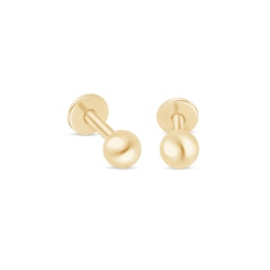 Flatback Stud Tiny, Ball Flat Back Single Stud, Simple Piercing Stud, Flat Back Earrings for Men, Gifts for Boyfriend , Gifts for Him