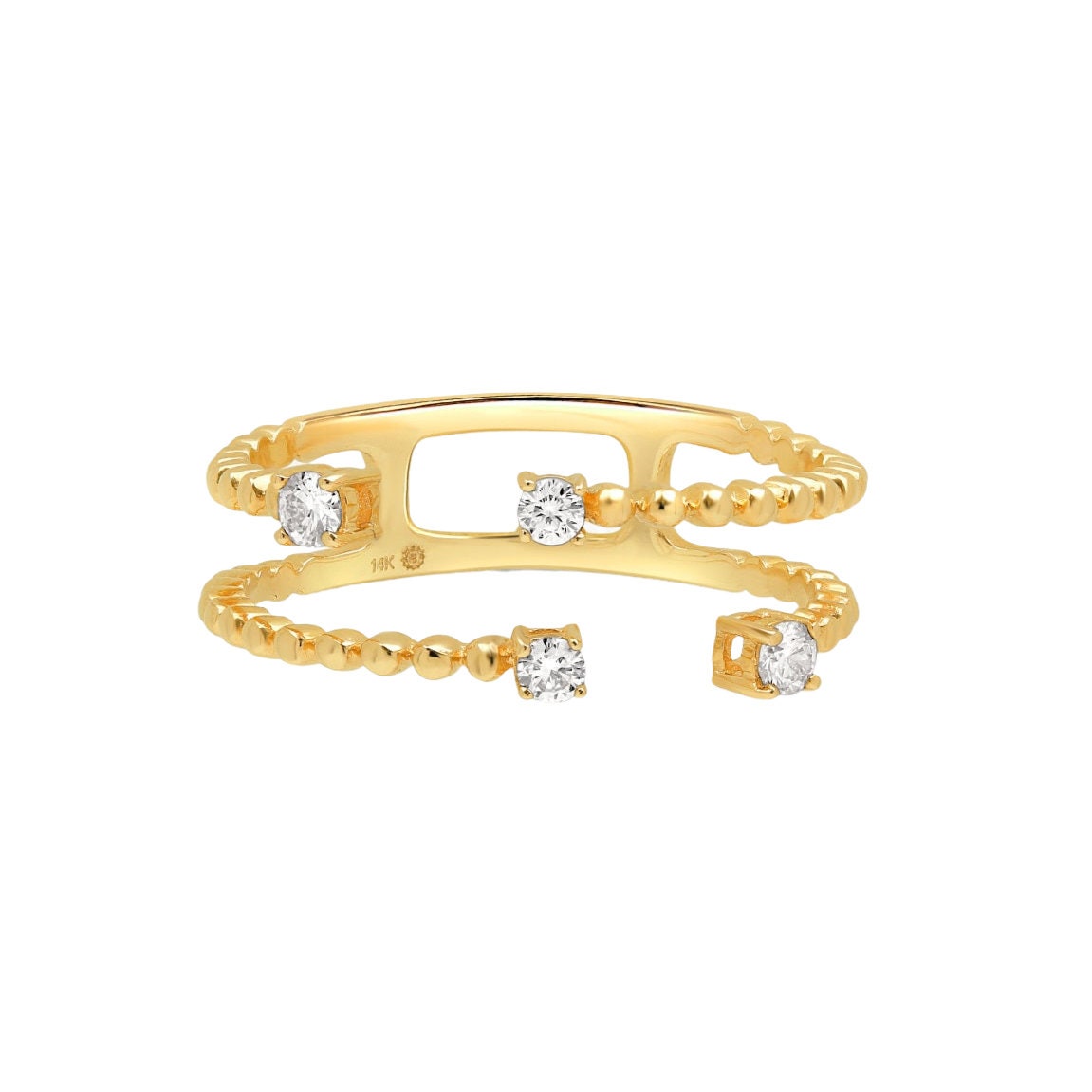wholesale high quality Setting Unique FJ Floral Diamond Ring Gold