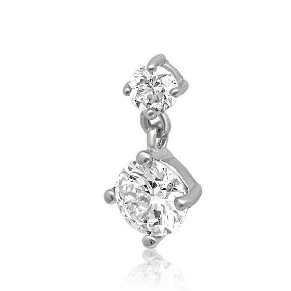Solitaire diamond sale drop earrings